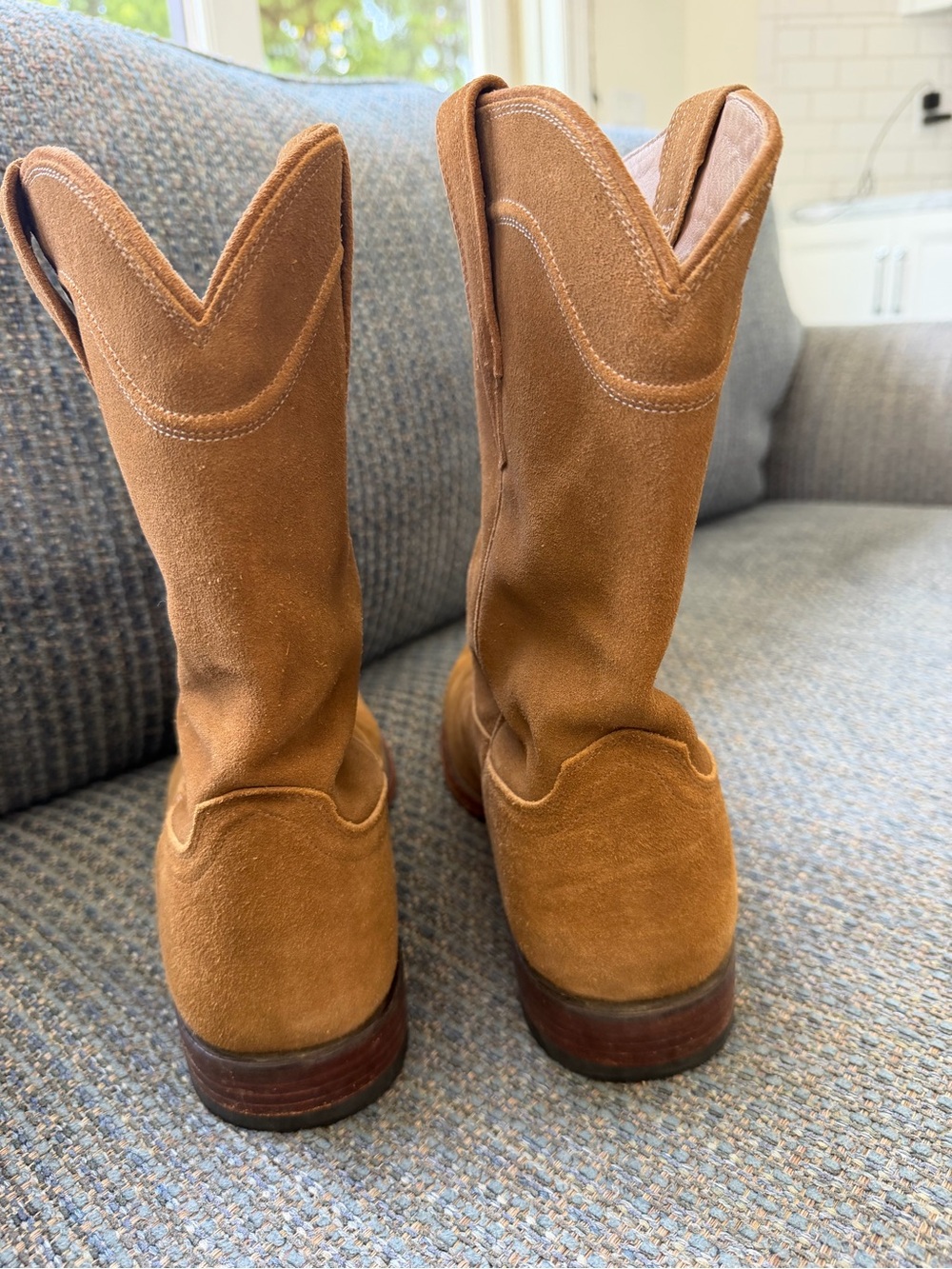Tecovas Suede SHANE (style ) Cowboy Boots in Honey - Picture 2 of 9